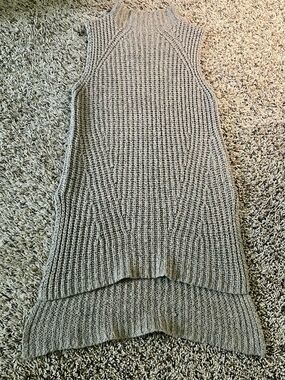 Mossimo Taupe Knit TunicWomens M Chunky Knit High Low Hem Sleeveless